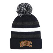 USC Trojans Black Arch Youth Halftime Striped Cuff Beanie